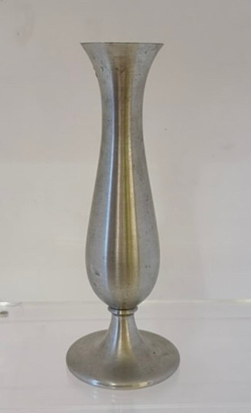 Vtg Leonard Pewter Bud Vase Made Bolivia Cute Sweet Decor Shabby Chic Farmhouse